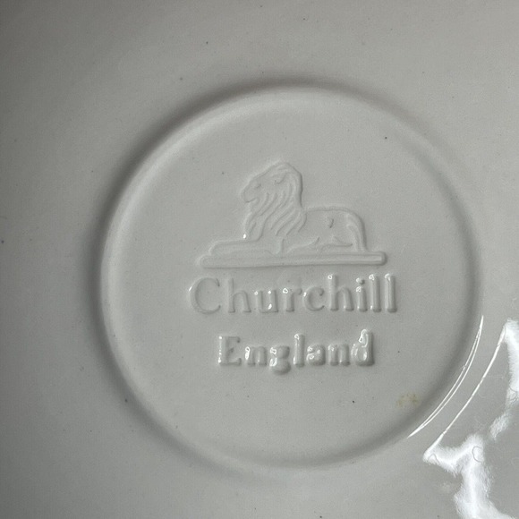 Vintage Churchill England Blue Willow Transferware Saucer (8) - Picture 7 of 9